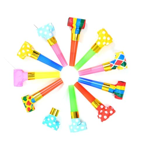 Toyvian 120 Stück Partypfeifen Partyspielzeug Partygeschenke Pfeifen Partypfeife Jubelpfiff Partykrachmacher von Toyvian