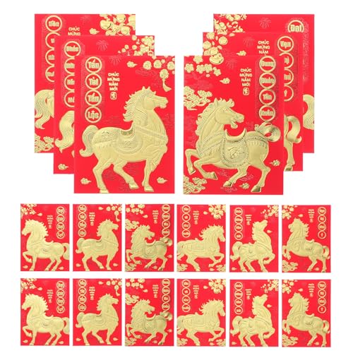 Toyvian 120 Stück Umschläge zum chinesischen Neujahr, rote Päckchen, Geldumschläge zum Mondjahr des Pferdes 2026 für Bargeldgeschenke und Dekorationen von Toyvian