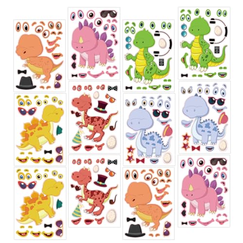 Toyvian 12blätter Dinosaurier Aufkleber Wiederverwendbare Und wasserdichte Sticker Für Kindergeburtstagsfeiern Kreative Bastelideen Und Partydekorationen Toyvian 12blätter Dinosaurier Aufkleber Wiederverwendbare Und wasserdichte Sticker Für Kindergeburtstagsfeiern Kreative Bastelideen Und Partydekorationen von Toyvian