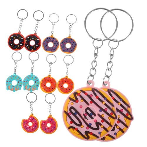 Toyvian 12 Stücke Donut Schlüsselanhänger Schlüsselanhänger Cartoon Charme Hängen Dessert Charms Donut Schlüsselanhänger Geburtstag Party Favors von Toyvian