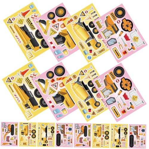 Toyvian 16 Blatt DIY Puzzles Aufkleber LKW Themen Sticker für Kreative Bastelarbeiten Dekorative Planer und Scrapbooking Party von Toyvian