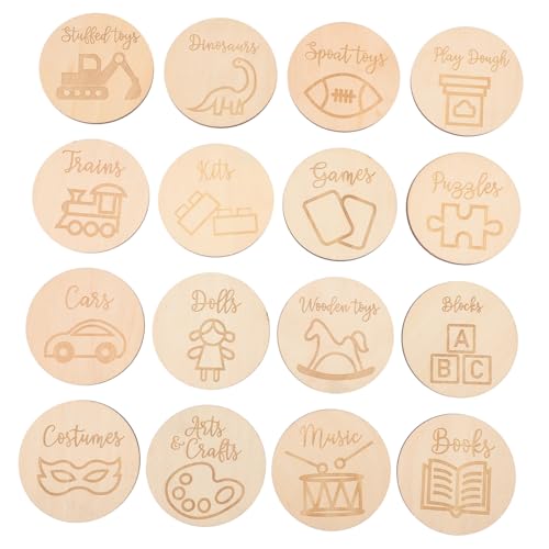 Toyvian 16 Stück Teiliges Runde Holzscheiben als Spielzeugbox Etiketten aus Naturholz Langlebig für Spielzeugorganisation und Kindertagesstätten Dekoration Toyvian 16 Stück Teiliges Runde Holzscheiben als Spielzeugbox Etiketten aus Naturholz Langlebig für Spielzeugorganisation und Kindertagesstätten Dekoration von Toyvian