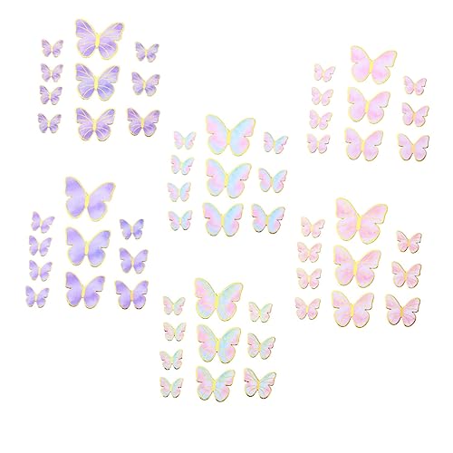 Toyvian 18 Sätze Schmetterlingskucheneinsatz Tortenaufsatz für die Babyparty Torten-Party-Topper birthday cake decoration birthday cake topper Kuchendekorationen Cupcake-Topper Papier von Toyvian