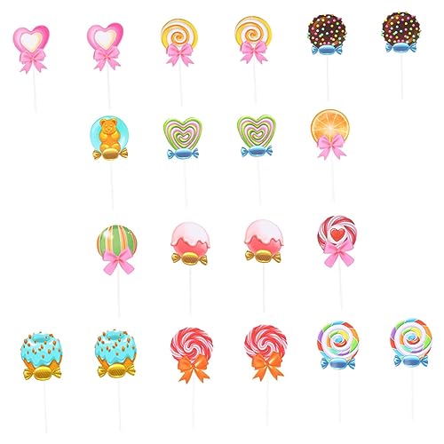Toyvian 192 Stk Lollipop-Karte Cupcake-Topper für Partys dekorative Fruchtaufsätze Geburtstagskuchen Lutscher Obst Hochzeitsdekorationen Cupcake-Kuchen-Picks Gastgeschenke von Toyvian