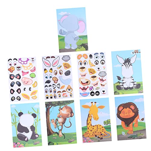 Toyvian 1satz Make a Face Sticker Lustige Tiergesicht Aufkleber Für Junge Mädchen Teiliges Für Kreatives Gestalten Und Lernen Über Emotionen Und Tiere von Toyvian