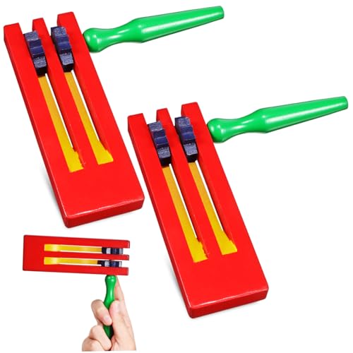 Toyvian 2 . Holzratsche Doppellagig Tragbares Musikinstrument für Handliche Fördert Greiffähigkeit und Hörentwicklung Geeignet für Partys und Familienfeiern von Toyvian