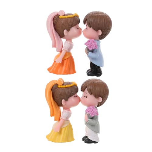 Toyvian 2 Paare Multifunktionale Paarfigur Hochzeitsaufsätze Für Kuchen Tischpärchenpuppe Tortenaufleger Hochzeit Kompakte Tortendekoration Braut Bräutigam Tortenaufsatz Plastik von Toyvian
