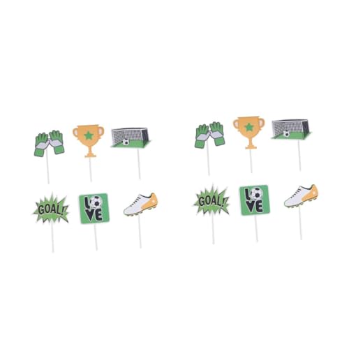 Toyvian 48stücke Fußball Cupcake Picks Kreative Tortendekoration Für Fußballpartys Essbare Deko Für Kuchen Und Muffins Fußball-mottoparty-dekoration von Toyvian