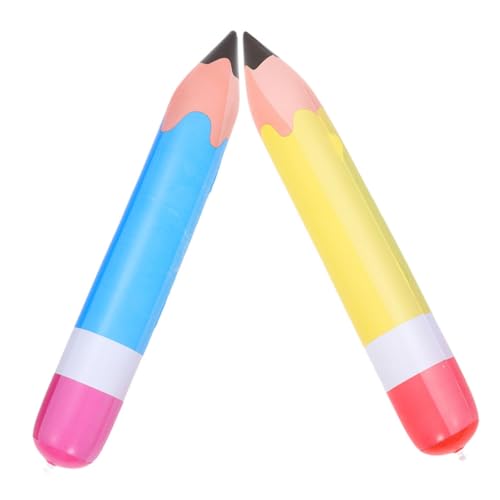 Toyvian 2 Stück Aufblasbarer Bleistiftballon Deko Luftballons Folienballons Banner Für Den Ersten Schultag Ballon Steht Für Tisch Aufblasbare Bleistifte, Jumbo-requisiten Latex Gold Pvc von Toyvian