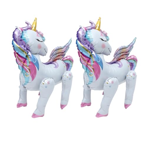 Toyvian 2 Stück Einhorn Ballon Aluminiumfolie Geburtstagsdeko Einhorn Luftballons für Partys Hochwertige und Langlebige Ballon Dekoration für Unvergessliche Feiern von Toyvian