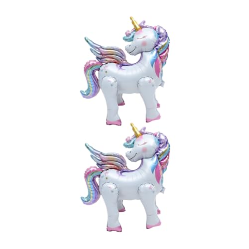 Toyvian 2 Stück Einhorn-Ballon deko party deko Kinderparty dekoration party Geburtstag Bausatz luftballons Neuheit Ballon kreativer Einhornballon Aluminiumfolie von Toyvian