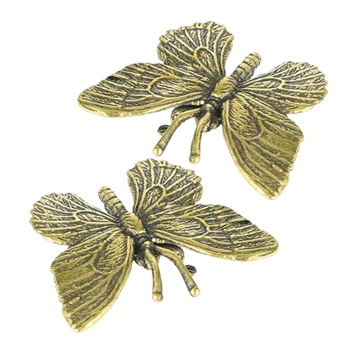 Toyvian 2 Stück Goldene Schmetterlingsskulptur Handwerk Aus Messing Vintage Miniaturfigur Aus Messing Schmetterlingsdekor Für Zu Hause Dekorativer Schmetterling Messingfigur Kupfer Golden von Toyvian