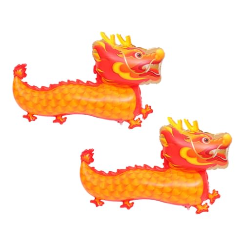 Toyvian 2 Stück Chinesische Drachenballon-dekoration Für Neujahrsfeiern Aluminiumfolie Drachenform Für Drinnen Und Draußen von Toyvian