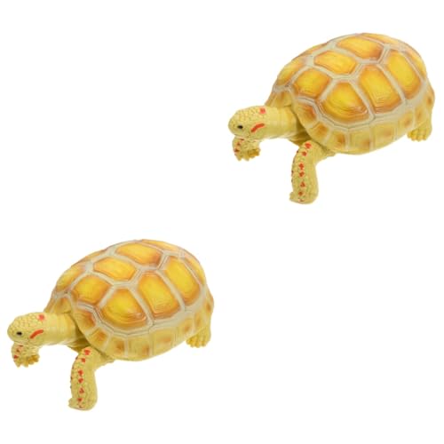 Toyvian 2st Schildkrötenmodell Schildkrötenspielzeug Aus Kunststoff Schildkröte Desktop-Dekoration Spielzeug-schildkröten-Figur Landschildkröte Ornament Kind Plastik Tier Europa von Toyvian