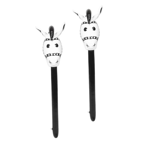 Toyvian 2 Stück aufblasbarer Pferdestock kindergeburtstag deko party dekoration Pferdeparty Zubehör hochzeitsfeier deko auf Stock Kostüm Cowboy-Luftballons Pferdespielzeug PVC Black von Toyvian