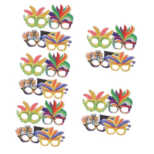Toyvian 20 Stk Federbrille Papiermasken Für Kinder Party-brille Dekorative Masken Cosplay-masken Venezianische Partymasken Fotokabine Requisiten Für Erwachsene Bilden Gefühlt Dekorationen von Toyvian