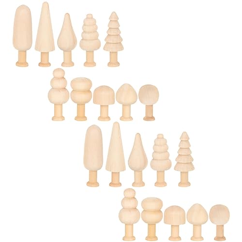 Toyvian Holzhandwerk 20 Stück Holzfiguren zum Bemalen Baum Holzpuppen Holzkegel DIY Holzkegel Figuren Figurenkegel Spielfigur Basteln Spielzeug für Kinder Handwerk Handarbeit Geschenkset von Toyvian