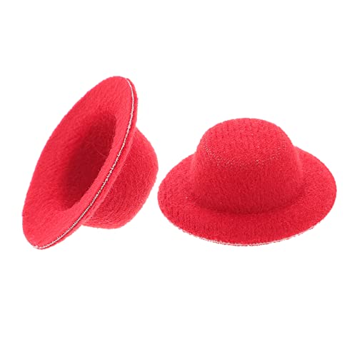 Toyvian 20 Stück Mini-Hut für kinderspielzeug детские игрушки Puppenhut doll Accessories Miniatur-Hutspielzeug Puppe winzige Hüte Kleiner Hut kleine Hüte Stoff rot von Toyvian