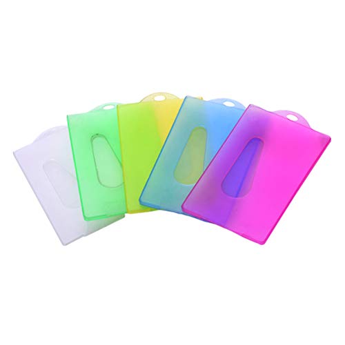 Toyvian 20 Stück Plastikkartenhalter Hüllen Schutz für Ausweis, Kreditkarten, Buskarten, Studentenkarten mit Loch Mitarbeiterabzeichen (zufällige Farbe) von Toyvian