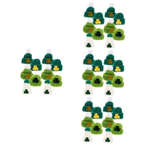 Toyvian 200 STK Mini-Strickmütze Gründekor Kappen winzige Kitting-Hüte Mini-Hüte Puppenbastelhüte Mini-Puppenhüte Hut schmücken kleine gelbe Ente Baby grüne Kugel Garn von Toyvian