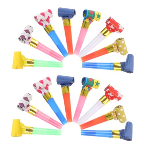 Toyvian 200 Stück Party Bläser Farbige Pfeifen mit Glitzer Laute Geräuschmacher für Geburtstagsfeiern und Feste als Partygeschenke für Erwachsene von Toyvian