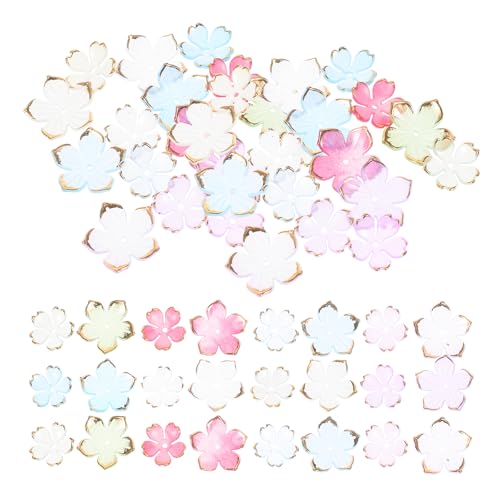 Toyvian 200 Stück Perlenkappen: Blumen-Charm-Abstandshalter zur Schmuckherstellung – Acryl-Blumen-Perlenkappen für selbstgemachte Armbänder, Halsketten, Ohrringe – Schmuckzubehör von Toyvian