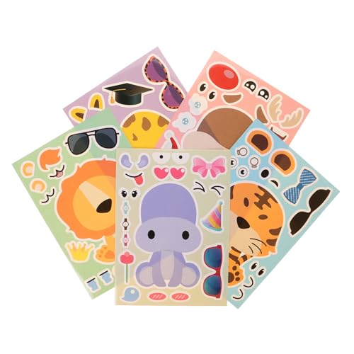 Toyvian 20blätter Tierische Kreativität Tiergesicht Sticker Für Junge Mädchen Mix Aufkleber Für Geburtstagsfeiern Bastelprojekte Und Mitgebsel Für Kleine Tierliebhaber Toyvian 20blätter Tierische Kreativität Tiergesicht Sticker Für Junge Mädchen Mix Aufkleber Für Geburtstagsfeiern Bastelprojekte Und Mitgebsel Für Kleine Tierliebhaber von Toyvian