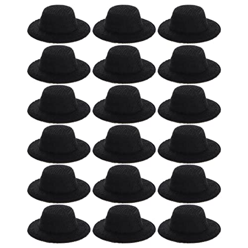 Toyvian 20st Mini-Hut Hutdekorationszubehör Schwarze Partyhüte Mini-filzhüte Zum Basteln Strohhüte Für Männer Puppenstuben Dekorationen Zylinder Herrenhüte Stoff Mann Miniatur Puppenhaus von Toyvian