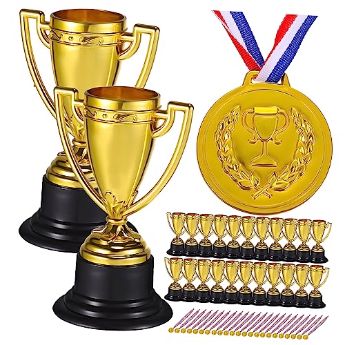 Toyvian Trophäenpokal-medaillen-sets Mini-goldtrophäen Für Den Erstplatzierten Bei Sportveranstaltungen von Toyvian