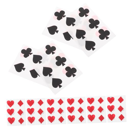 Toyvian 24er Pack Tasse Aufkleber Poker Party Favor Decor Vintage Spielkarte Thema Tasse Aufkleber von Toyvian