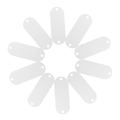 Toyvian 25Stücke Leere Aluminium Anhänger für DIY Projekte Rechteckige Form Löcher zum Stempeln und Gravieren Vielseitig Einsetzbar für Gürtel und Taschen Sichere von Toyvian