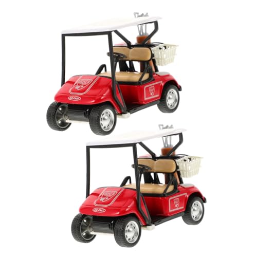 Toyvian 2st Pullback-golfwagen-Spielzeug Golfwagen-Pullback-Fahrzeuge Kleines Golfwagenmodell Augenkoordinationsfahrzeuge Tisch-golfwagen-Ornament Statuen Legierung Dekoration Kind Schrank von Toyvian
