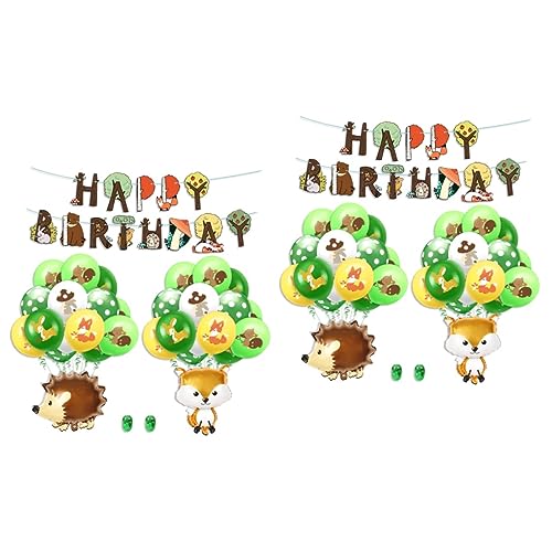 Toyvian 2St Luftballons Fröhliches Geburtstagsbanner Geburtstagsparty-Dekoration Geburtstagsfeier-Banner Tierballons Cartoon-Ballons Partyballons Eichhörnchen schmücken Partybedarf Kind von Toyvian