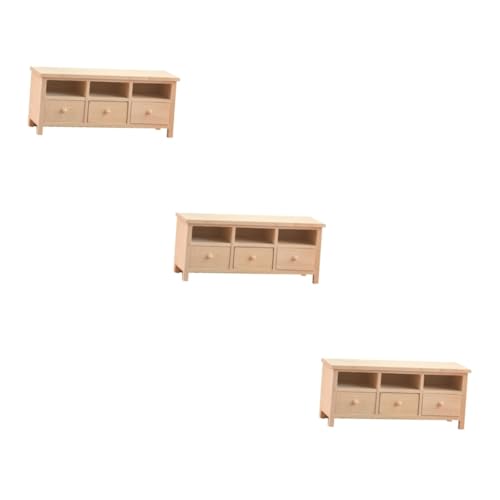 Toyvian 3 STK Mikro-schließfach Schubladenschrank Holzmöbel Spielzeug Für Kinder Kommode Küchenschränke Für Puppenstuben Miniaturdekoration Retro-möbel Kabinett Jahrgang Hölzern Lagerregal von Toyvian