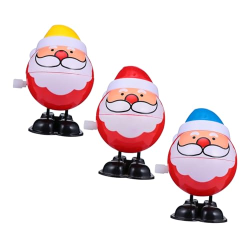 Toyvian 3 STÜCKE Teiliges Weihnachts Aufziehspielzeug Santa Claus mit Bunten Mützen Lustige Laufspielzeuge für Pädagogisches Mitgebsel für Weihnachtsfeiern und Zufällige Zufällige Farbe von Toyvian