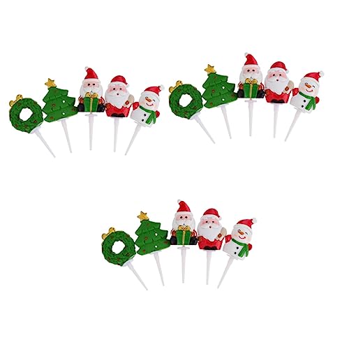Toyvian 3 Sätze Add- Zum Dekorieren Von Kuchen Urlaub Kuchen Topper Weihnachtsparty Liefert Weihnachtsdeko Weihnachtsmotiv Weihnachtsdeco Kuchendekor Aus Harz Kuchen -topper 5 Stück * 3 von Toyvian