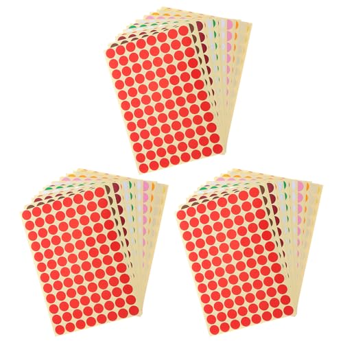 Toyvian 3 Sets kleine farbige Punktaufkleber – 0,63 Zoll große runde Klebeetiketten, Kreisaufkleber zum Sortieren von Dateien, für Aktivitäten im Klassenzimmer und für Heimwerkerprojekte Toyvian 3 Sets kleine farbige Punktaufkleber – 0,63 Zoll große runde Klebeetiketten, Kreisaufkleber zum Sortieren von Dateien, für Aktivitäten im Klassenzimmer und für Heimwerkerprojekte von Toyvian