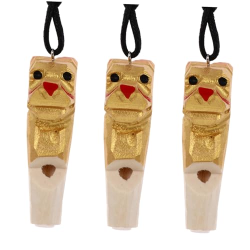 Toyvian 3 Stück Natürliche Holz Tierpfeife Teiliges mit Lanyard Kreatives Lernspielzeug für Jungen Mädchen Holzpfeife Langlebig Sicher Handgefertigt von Toyvian