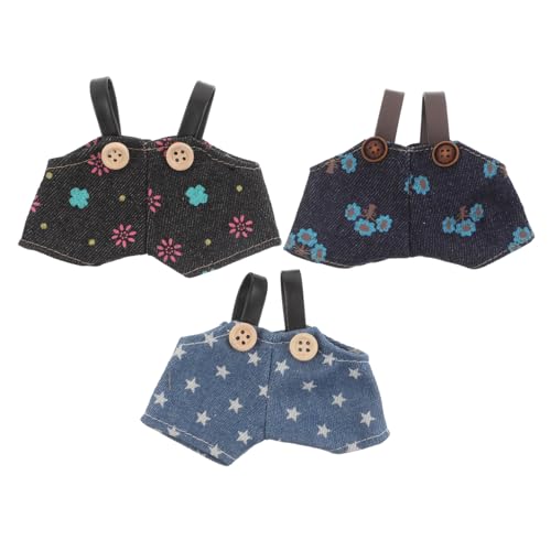 Toyvian 3 Stück Teiliges Plüsch Puppen Overalls aus Baumwollstoff Niedliche Denim Optik mit Stern und Blumenmuster Weiche Doll Kleidung für Sammelpuppe und Rollenspiel Toyvian 3 Stück Teiliges Plüsch Puppen Overalls aus Baumwollstoff Niedliche Denim Optik mit Stern und Blumenmuster Weiche Doll Kleidung für Sammelpuppe und Rollenspiel von Toyvian