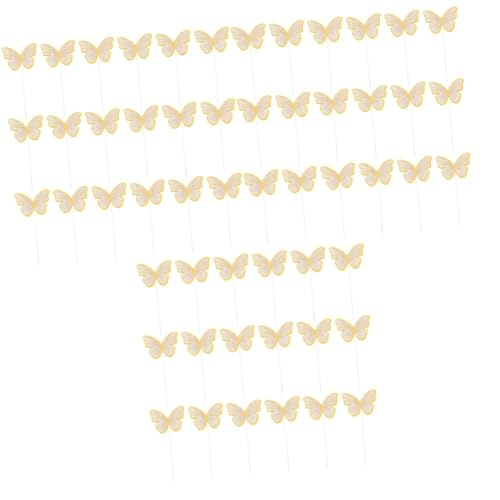 Toyvian 30 Sätze Kucheneinsatz Papierschmetterlinge Kuchenpicks Gänseblümchen-kuchen Essbares Papier Dekorativer Cupcake-topper Papierdeckel Tier Oblatenpapier Baby Violett Desserttisch von Toyvian