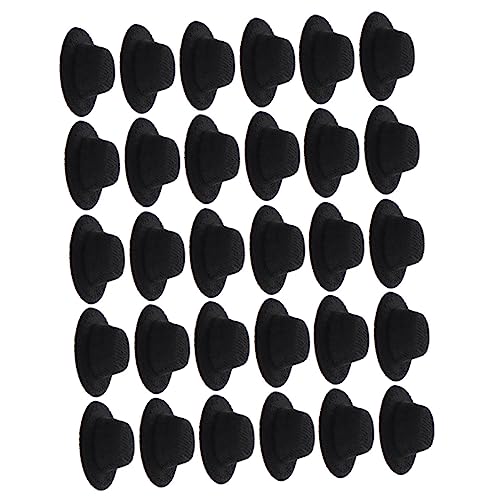 Toyvian 30 Stück Mini-Hut doll Accessories Puppenkleidung Puppenhüte Puppenhobby Puppenausrüstung Geburtstag Party Süß Mini-Hüte zarte Miniaturhüte Multifunktions-Minihüte Stoff Black von Toyvian
