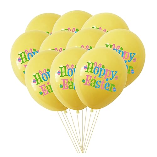 Toyvian 30 Stück Osterballons Osterballons Partyzubehör Ostern Dekorative Luftballons Latexballons Osterparty-ballon Partyballons Für Ostern Yellow Emulsion von Toyvian