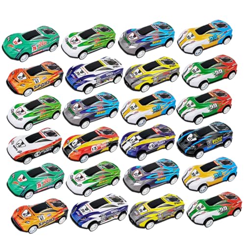 Toyvian 30 Stück Teiliges Retro Pull Back Auto Miniatur Metallspielzeug für Robustes Cartoon Nachziehfahrzeug Buntes Desktop Modell für Geburtstags und Partygaben von Toyvian
