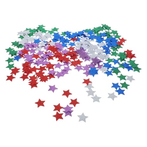 Toyvian 300 Stück Teiliges Glitter Stern Sticker Selbstklebend Große Bunte Schaumstoff Fünfeckaufkleber für DIY Basteln Kinderhandwerk Dekorative Etiketten Wiederablösbar ohne von Toyvian