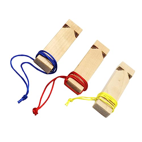 Toyvian 3Stücke Holzpfeifen für Kreative Musikspielzeuge für Partys und Fördert Musikalisches und Kreativität mit Buntem Schnurzug von Toyvian