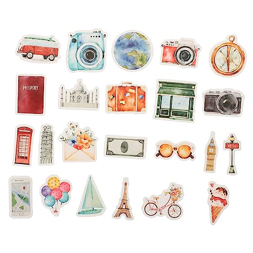 Toyvian 3sätze Reise Aufkleber Dekorative Scrapbooking Sticker Für Notebook Journal Und Laptop Hochwertige Selbstklebende Papieraufkleber Für Kreative Projekte von Toyvian