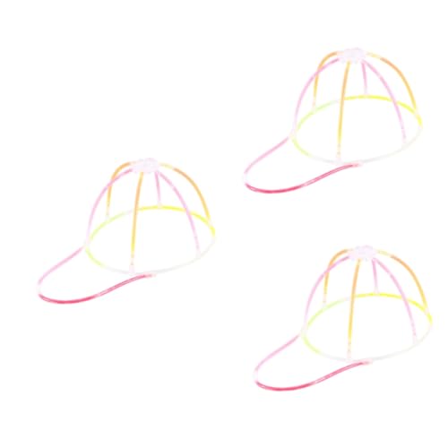 Toyvian Kappen 3St leuchtstäbe glühender Hut leuchtende Requisiten leichter Einweghut Party-Konzert-Dekoration Reif Lichtkappe runden schmücken Nachtlauf von Toyvian