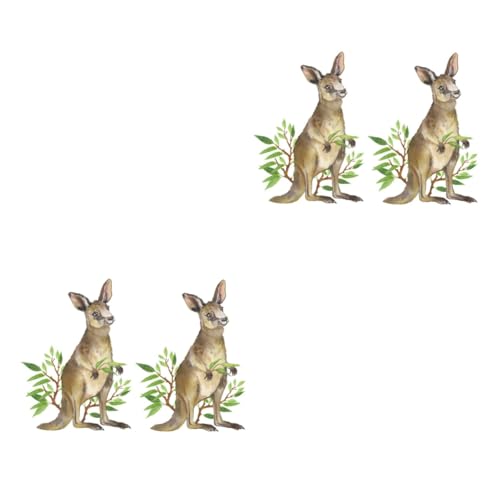 Toyvian 4 Blätter Känguru-grüner Aufkleber Wandtattoos mit Zootieren dekorativer Tieraufkleber Wohnkultur dekorativer Wandaufkleber zarter Tieraufkleber empfindlich Afrika von Toyvian