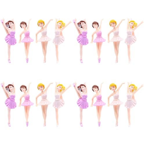 Toyvian 4 Sätze Ballerina-mädchen-ornamente Tierfiguren Make-up-stirnbänder Für Frauen Süßigkeitendekorationen Kuchen Pappbecher Tänzer Skulpturen Ballerina-cupcake-topper Pvc 4 Stück * 4 von Toyvian