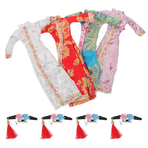 Toyvian 4 Sets geblümtes Cheongsam-Kleid für Puppen – 30 cm Puppen-Outfit-Accessoires – Mini-Kleidung im chinesischen Stil für Mädchen zum Spielen und für dekorative Displays Toyvian 4 Sets geblümtes Cheongsam-Kleid für Puppen – 30 cm Puppen-Outfit-Accessoires – Mini-Kleidung im chinesischen Stil für Mädchen zum Spielen und für dekorative Displays von Toyvian